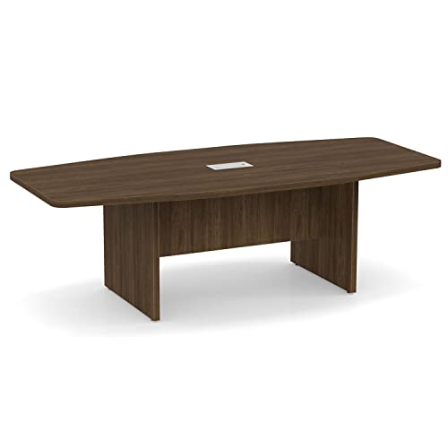 Generic Conference Room Table 8 ft Modern Executive Boat Shaped Desk Wood 94"L x 44-28"W x 29"H