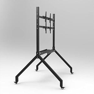 WDJBPSH Black Rolling TV Cart with AV Storage Rack, 60-80 inch TV Mount Stand