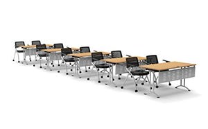 Team Tables 10 Person Folding Training Meeting Seminar Classroom Table Set