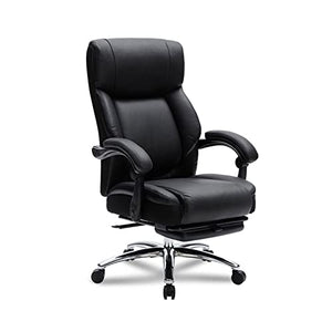 XZBXGZWY Swivel Gaming Office Chair with Footrest - Cowhide Boss Chair