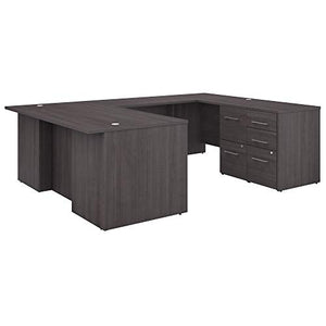Bush Business Furniture Office 500 U Shaped Executive Desk with Drawers, 72W, Storm Gray