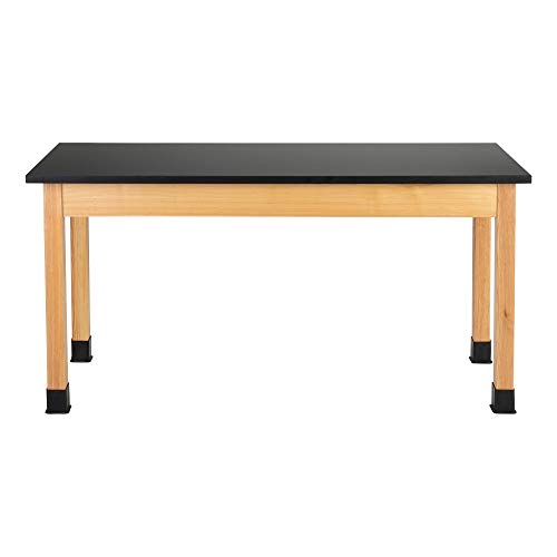 Learniture 24" W x 60" L Science Lab Table with Chemical Resistant Top, Black