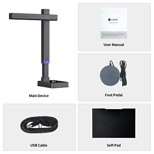 CZUR Shine Ultra Pro Scanner, 24MP Document Scanner, Max DPI 440, Portable USB Camera