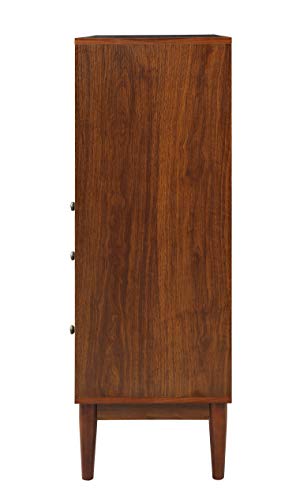 Benjara Wooden Office Armoire with Drop Down Door Storage, Brown