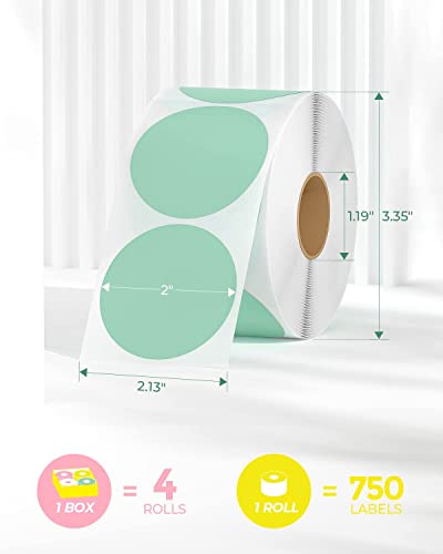Pink Shipping Label Printer, [Upgraded 2.0] MUNBYN Label Printer Maker for Shipping Packages Labels Self-Adhesive Round Direct Thermal Label, Roll Thermal Sticker for DIY Logo Design, QR Code