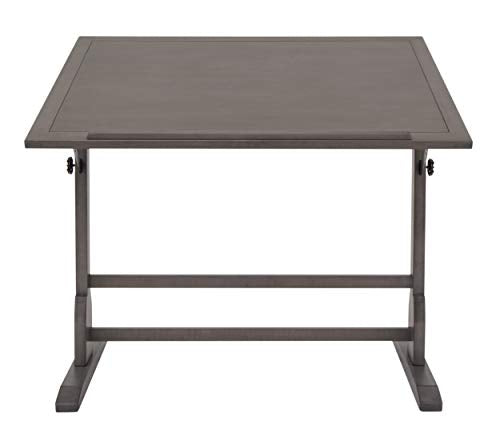 SD STUDIO DESIGNS Vintage Solid Wood Drawing 42" x 30" Angle Adjustable Top Drafting Table, Large, Slate Gray
