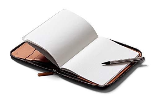 Bellroy Work Folio A5 (Premium Leather Portfolio, Zipper Closure, Organizers A5 Notebooks, Pens, Phone, Cards & More) - Caramel
