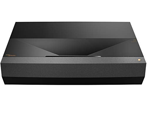 Optoma CinemaX P1 4K UHD Laser TV Home Theater Projector | Bright 3000 Lumens | Ultra Short Throw | Integrated NuForce Soundbar | Stream Netflix and Prime Video | Works with Alexa and Google, Black