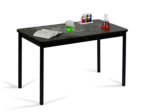 Correll Standing/Stool Height Utility Table, 24" x 60" Black Granite Top, Black Frame (LT2460-07)