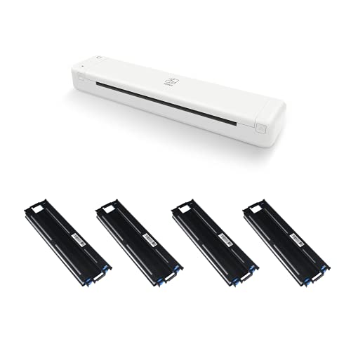Portable Printer Bundle Set-HPRT Mobile Thermal Printer MT800Q and Ribbon 4PCS The Best Small Printer Support 216mm Width A4 Paper, Home Use, Office, Travel and Mobile Printer