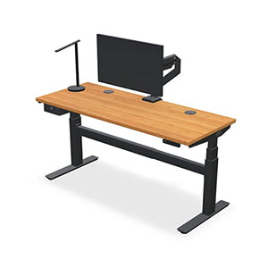 UPLIFTDesk Bamboo 72x24 Standing Desk 2-Leg V2-Commercial (White)