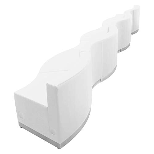 BizChair White LeatherSoft Reception Configuration, 7 Pieces