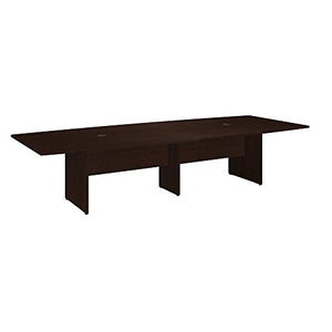 Bush Business Furniture 120" x 48" Boat Top Conference Table with Wood Base, Mocha Cherry