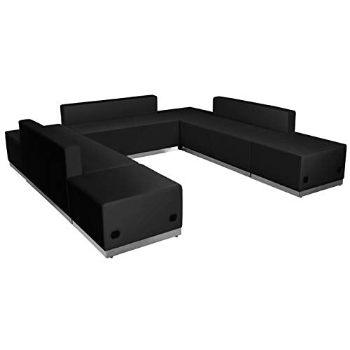 BizChair Black LeatherSoft Reception Configuration, 7 Pieces