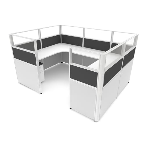 SUNLINE DIY Cube Kit - Complete Office Workstation with 7 Versatile Layouts - Charcoal