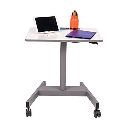 Stand Up Desk Store Pneumatic Adjustable Height Rolling Student Classroom Standing Desk -Gray
