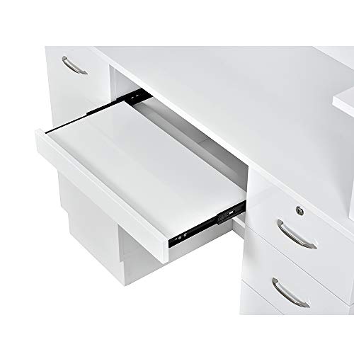 Dir Reception Desk with LED Lights in White - Langara