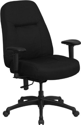 Flash Furniture HERCULES Series 400 lb. Rated High Back Big & Tall Black Fabric Executive Swivel Chair with Adjustable Arms