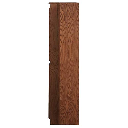 Bowery Hill Traditional 72" 15-Shelf Wood Bookcase Wall with Doors in Dry Oak