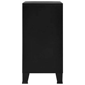 ShopHome Metal Office Filing Cabinet | 31" Tall 4-Door Industrial Black Steel Storage Cabinet | 29.5"x15.7"x31.5