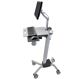 Ergotron Neo-Flex Rolling Computer Cart - Mobile Standing Desk Workstation - Grey