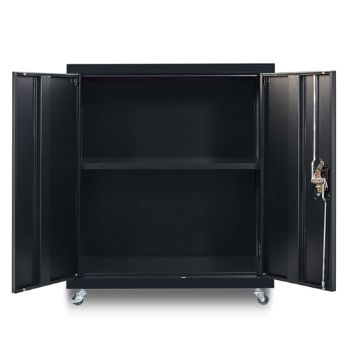 Aursrenty Metal Filing Cabinet with Lock and 4 Wheels