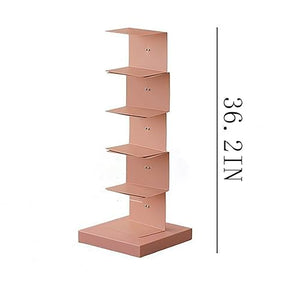 PIcube All Metal Invisible Book Tower - Heavy Duty Spine Bookshelf for Small Spaces - White, Modern Design