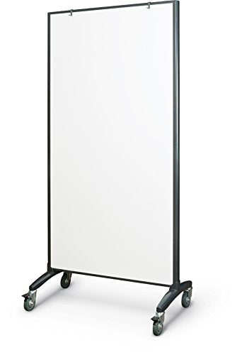 Best-Rite 62406 Trek Mobile Double Sided Dry Erase Whiteboard Easel Room Divider, 65"H x 34.75"W, Frame, Black