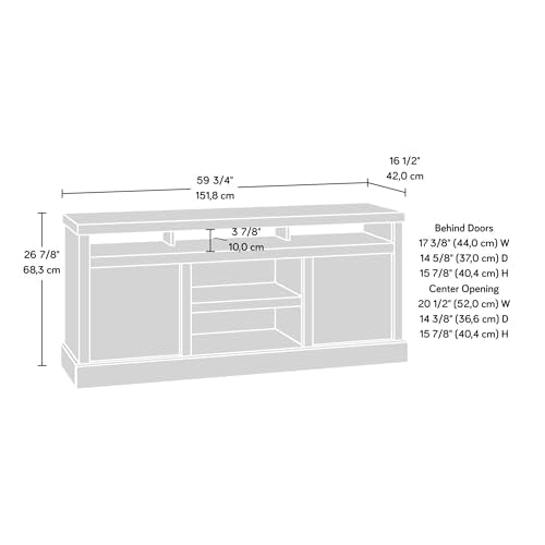 Sauder Cannery Bridge Credenza, Mystic Oak Finish, L: 59.76" x W: 16.54" x H: 26.89