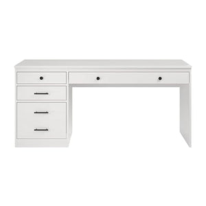 Linon Cody Wood Desk with File Cabinet in Whitewash