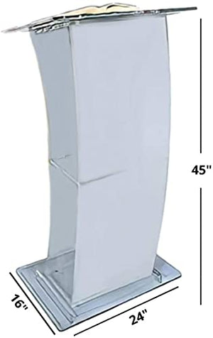 Kingdom Eclipse Acrylic Lectern - Portable Modern Podium with Frosty Finish