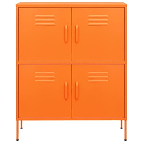 ZQQLVOO Metal Lockers with Card Slots, Orange Storage Cabinet 31.5"x13.8"x40
