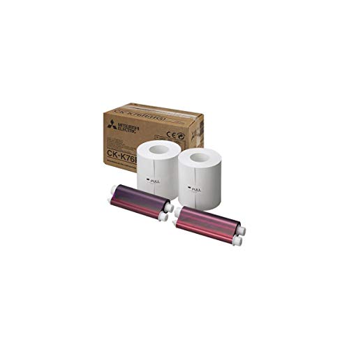 Mitsubishi 2xCK-K76RHG 6" Paper & Ink Set for CP-K60DW-S Photo Printer, 4x6" 640 Prints/Roll