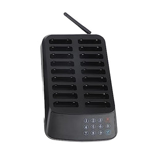 aqxreight Restaurant Pager System Wireless Social Distancing Pagers Matte Black Touch Screen 18 Pagers (US Plug)