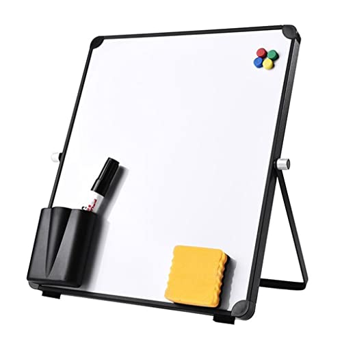 FCYIXIA Dry Erase Board Double Sided Personal Desktop A-Type Standing White Board Tabletop Message Board Reminder for School Home Office
