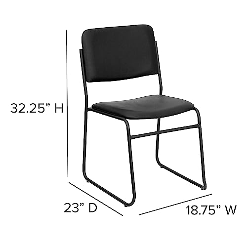 Flash Furniture HERCULES Series 5 Pack Black Vinyl Stacking Chair - 500 lb. Capacity