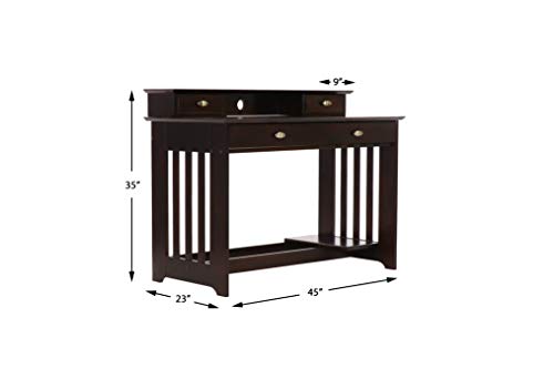 Discovery World Furniture Desk and Hutch in Espresso