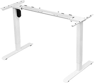 Electric Adjustable Standing Desk Frame - Stand up Desk Frame with Height and Width Adjustable Desk Electric Sit Stand Desk Base Single Motor Memory Preset Controller Home Office White (Frame Only)