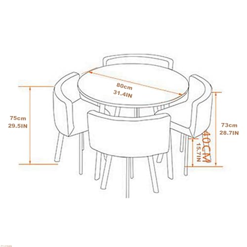 PYJYWAN Office Table and Chair Set - Small Conference Negotiation Dining Set - Space-Saving - Gray Round Table + Gray Chair