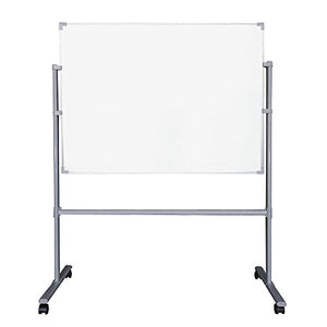 MooreCo Essentials Economy Mobile Magnetic Whiteboard Easel, 36"H X 48"W Markerboard Panel (82232)