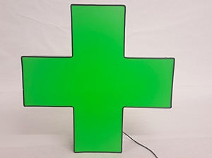 Green Medical Cross - Standard Channel Letter LED Lit, Outdoor/Indoor - Weather Resistant, Storefront Sign. Installation Template and Power Supply Included. (24 Inches)