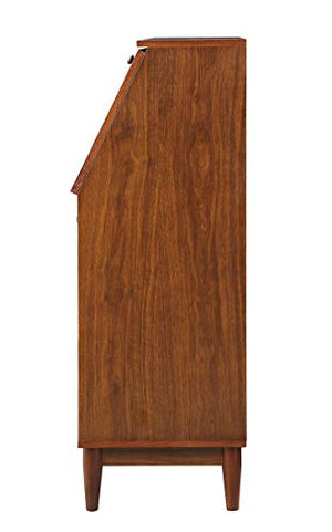 Benjara Wooden Office Armoire with Drop Down Door Storage, Brown