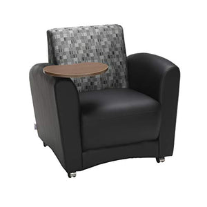 OFM InterPlay Series Single Seat Chair with Bronze Tablet, in Black/Nickel (821-N-606-BRONZ)