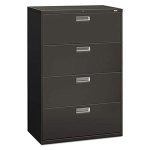 HON 600 Series Four-Drawer Lateral File Cabinet, 36" Wide, Charcoal