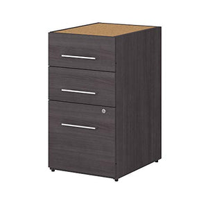 Bush Business Furniture Office 500 3 Drawer File Cabinet - Assembled, 16W, Storm Gray
