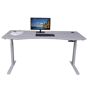 ApexDesk Elite Pro Series Electric Height Adjustable Standing Desk, 71", Grey Top/White Frame