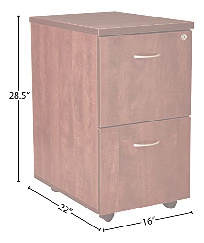 Lorell Mobile Pedestal File/File 16"x22"x28-1/4" Cherry