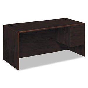 HON 10700 Series L Desk, Mahogany, 66w x 30d - Right Pedestal