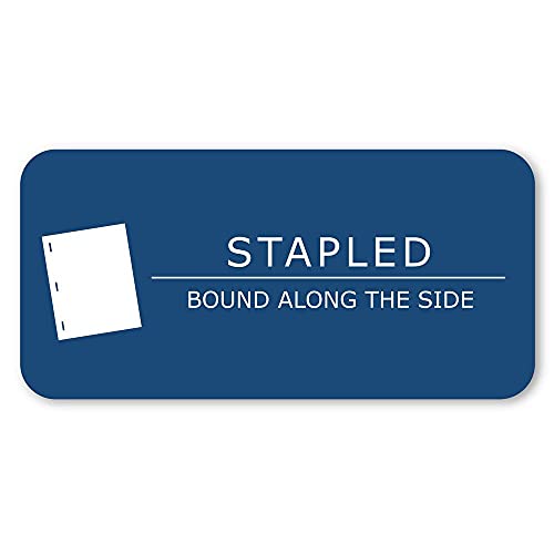 Case of 1000 Exam Books, 8.5"x7", 4 sheets/8 pages of 15# Smooth White Paper, Wide Ruled W/Margin, Heavy Blue Cover, Stapled