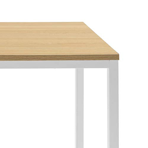 ZINUS Jennifer 55 Inch White Frame Desk / Computer Workstation / Office Desk / Easy Assembly, Natural